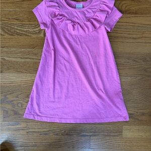 Hanna Andersson Pink Ruffle Neck Cotton Dress